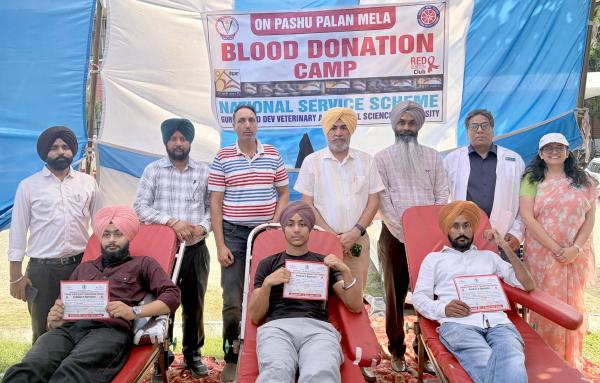 The NSS wing of Guru Angad Dev Veterinary and Animal Sciences University during week long activities conducted poster-making competition, Jal Seva (water distribution) and two-days blood donation drive at campus